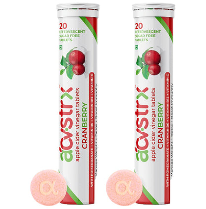 Anisue Healthcare Apple Cider Vinegar Effervescent Tablet (20 Each) Cranberry - Classic Derma