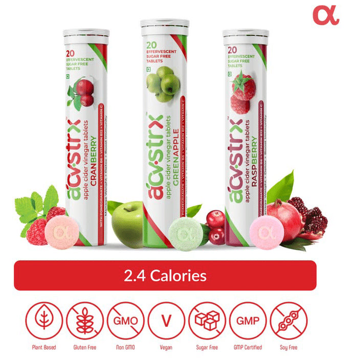 Anisue Healthcare Apple Cider Vinegar Effervescent Tablet (20 Each) Cranberry