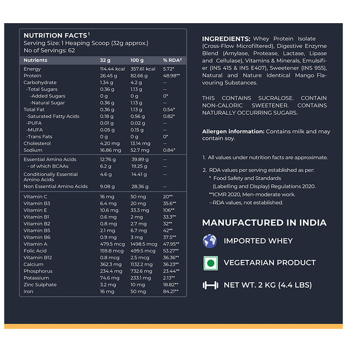 Nutrabay Isolate Whey Protein Powder Mango