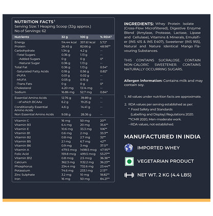 Nutrabay Isolate Whey Protein Powder Mango