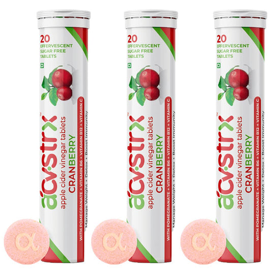 Anisue Healthcare Apple Cider Vinegar Effervescent Tablet (20 Each) Cranberry - Classic Derma