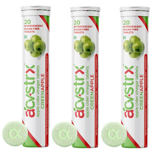 Anisue Healthcare Apple Cider Vinegar Effervescent Tablet (20 Each) Green Apple - Classic Derma