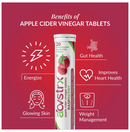 Anisue Healthcare Apple Cider Vinegar Effervescent Tablet (20 Each) Raspberry