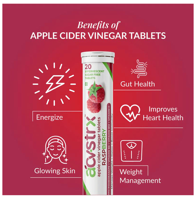 Anisue Healthcare Apple Cider Vinegar Effervescent Tablet (20 Each) Raspberry