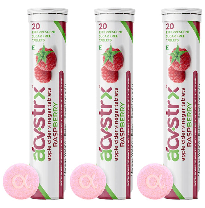 Anisue Healthcare Apple Cider Vinegar Effervescent Tablet (20 Each) Raspberry - Classic Derma