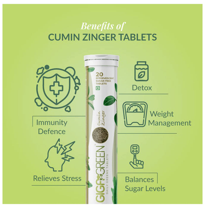 Anisue Healthcare Gigagreen Effervescent Tablet (20 Each) Cumin Zinger