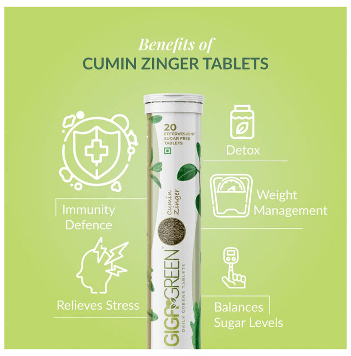 Anisue Healthcare Gigagreen Effervescent Tablet (20 Each) Cumin Zinger