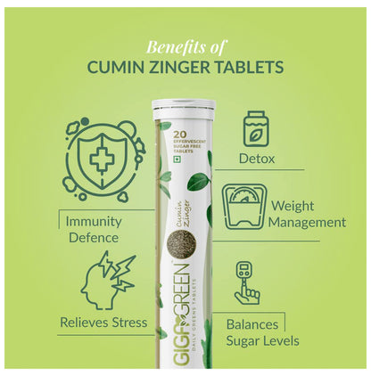 Anisue Healthcare Gigagreen Effervescent Tablet (20 Each) Cumin Zinger
