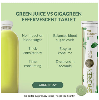 Anisue Healthcare Gigagreen Effervescent Tablet (20 Each) Lemony lime