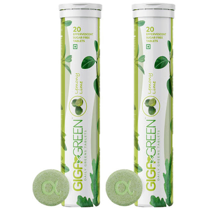 Anisue Healthcare Gigagreen Effervescent Tablet (20 Each) Lemony lime - Classic Derma