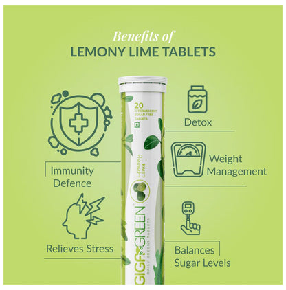 Anisue Healthcare Gigagreen Effervescent Tablet (20 Each) Lemony lime
