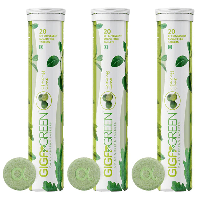 Anisue Healthcare Gigagreen Effervescent Tablet (20 Each) Lemony lime - Classic Derma