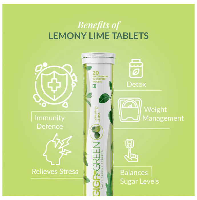 Anisue Healthcare Gigagreen Effervescent Tablet (20 Each) Lemony lime