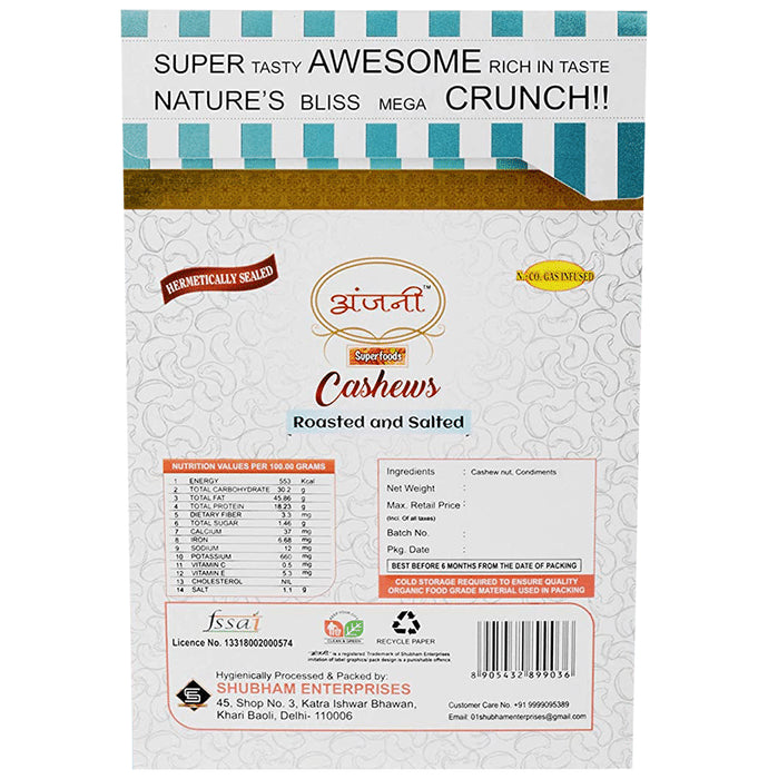 Anjani Superfoods Cashews Roasted & Salted
