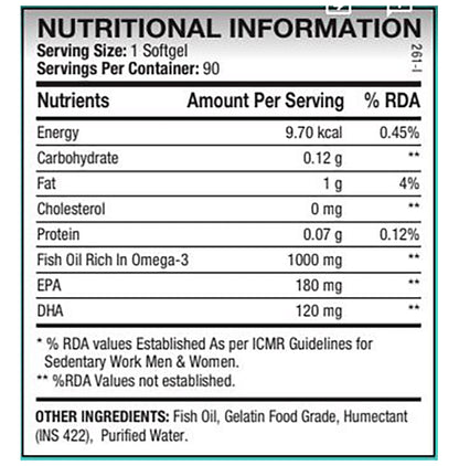 ANS Performance Premium Omega 3 1000mg Fish Oil Softgel