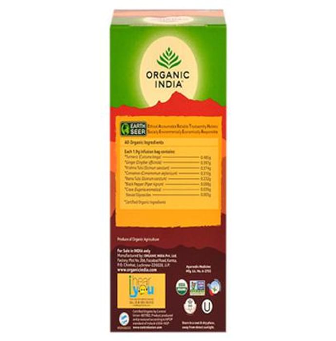 Anti-oxidants Combo of Organic India Tulsi Ginger Turmeric 25 Tea Bag and Dabur Honey Squeezy 225gm (Buy 1 Get 1 Free)