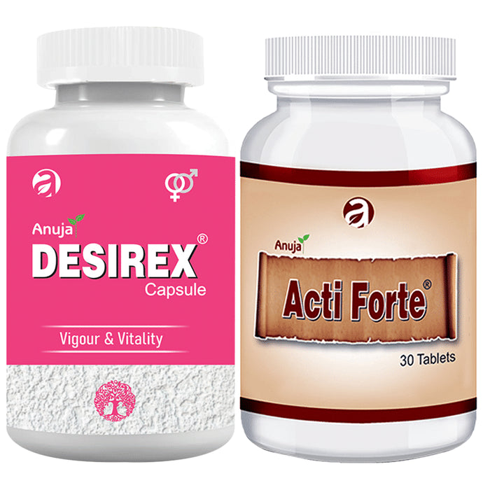 Anuja Combo Pack of Acti Forte Tablet & Desirex Capsule (30 Each) - Classic Derma