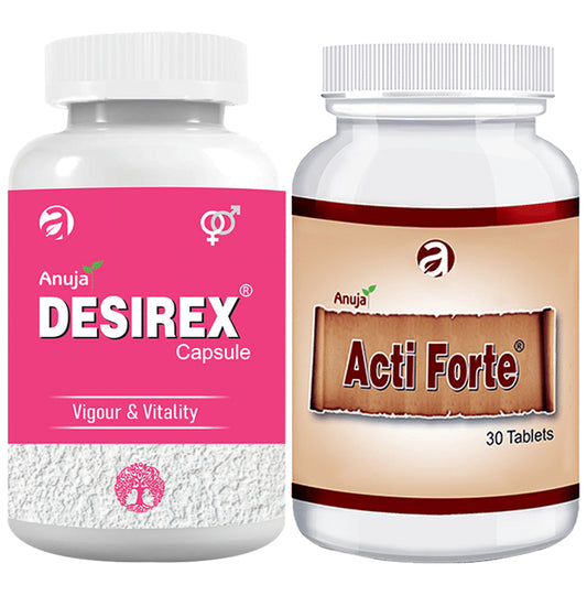 Anuja Combo Pack of Acti Forte Tablet & Desirex Capsule (30 Each) - Classic Derma