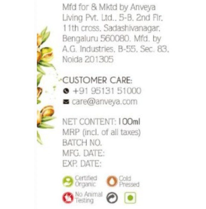 Anveya Moroccan Argan Cold Pressed Oil