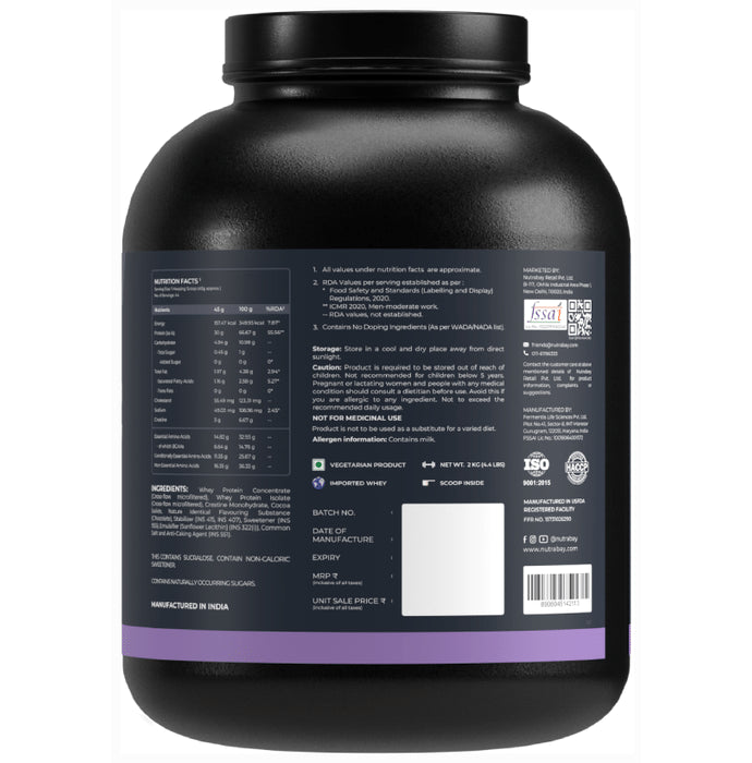 Nutrabay Pro Nitro Build Whey Protein Powder Rich Milk Chocolate