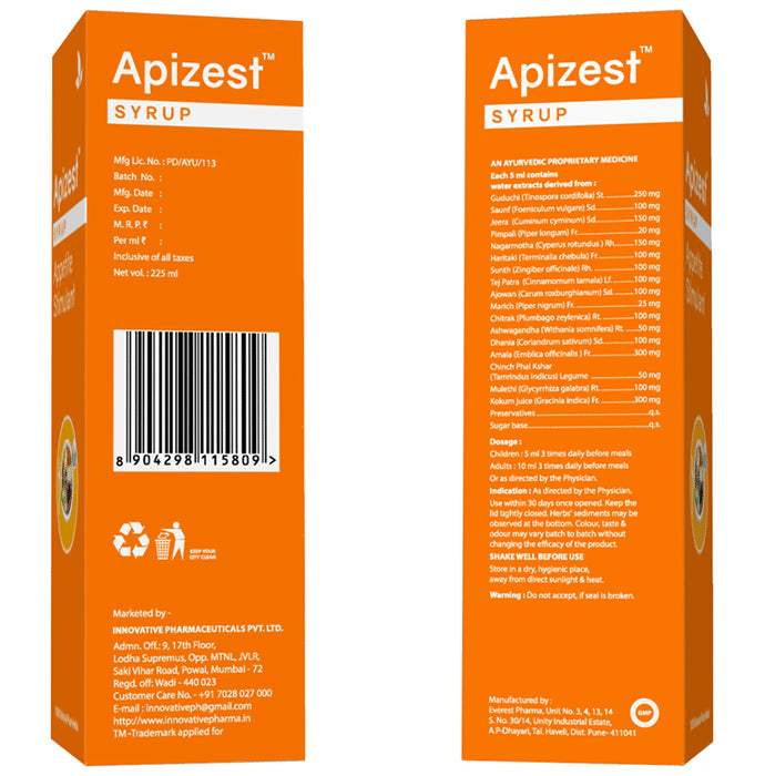 Apizest Syrup (225ml Each)
