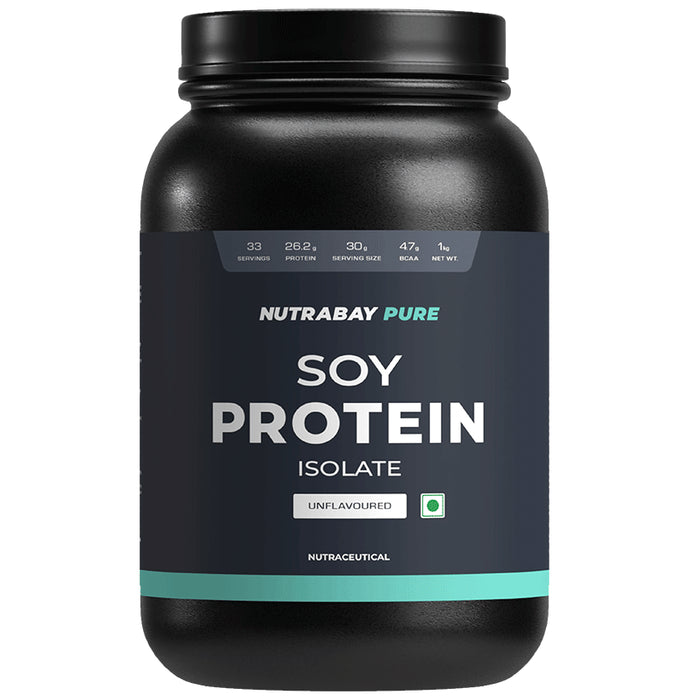 Nutrabay Pure Soy Protein Isolate | Powder for Muscle Recovery & Immunity | Unflavoured - Classic Derma