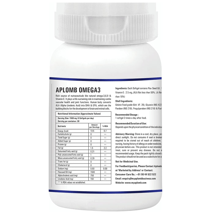 Aplomb Omega 3 Flax Seed Oil Softgel