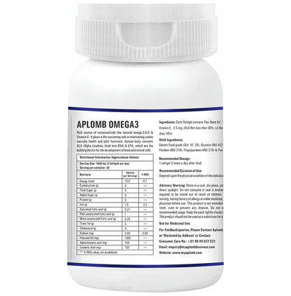 Aplomb Omega 3 Flax Seed Oil Softgel