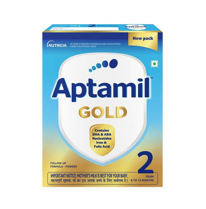Aptamil Gold Stage 2 Follow up Formula with DHA, ARA & Folic Acid | Powder for Babies from 6 to 12 Months - Classic Derma