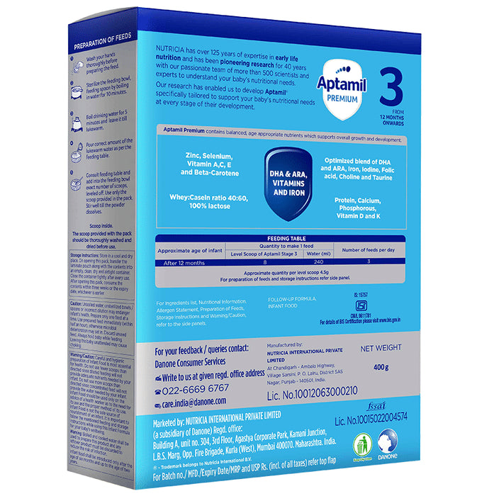 Aptamil Stage 3 from 12 Month Onwards Infant Formula