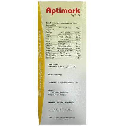 Aptimark Syrup Pineapple Sugar Free