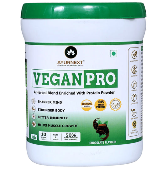 Ayurnext Vegan Pro Protein Powder Chocolate - Classic Derma
