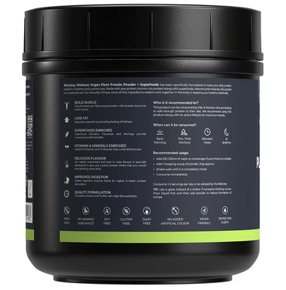 Nutrabay Wellness Vegan Plant Protein + Superfoods | For Muscles & Digestion | Flavour Rich Chocolate