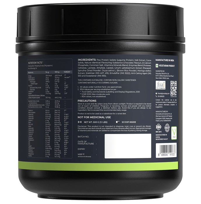 Nutrabay Wellness Vegan Plant Protein + Superfoods | For Muscles & Digestion | Flavour Rich Chocolate