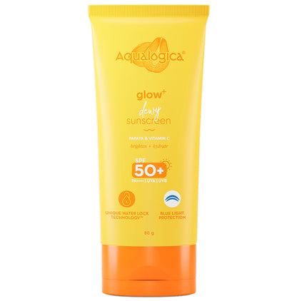 Aqualogica Glow+ Dewy Sunscreen for UVA/B & Blue Light Protection SPF 50+ PA++++ - Classic Derma