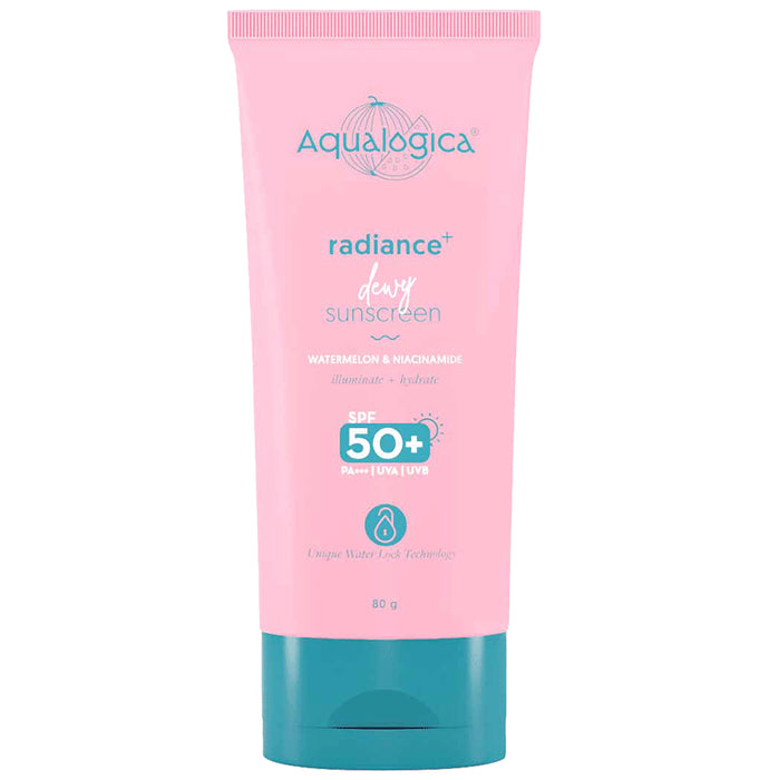 Aqualogica Radiance+ Dewy Sunscreen for UVA/B & Blue Light Protection SPF 50+ PA++++ - Classic Derma