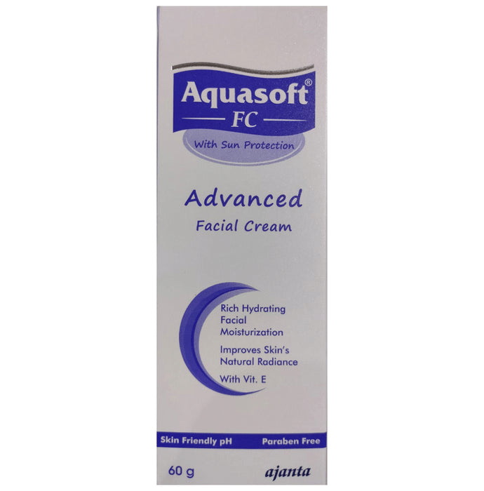 Aquasoft FC Advanced Facial Cream with Sun Protection | Paraben-Free Face Care Product with Vitamin E - Classic Derma