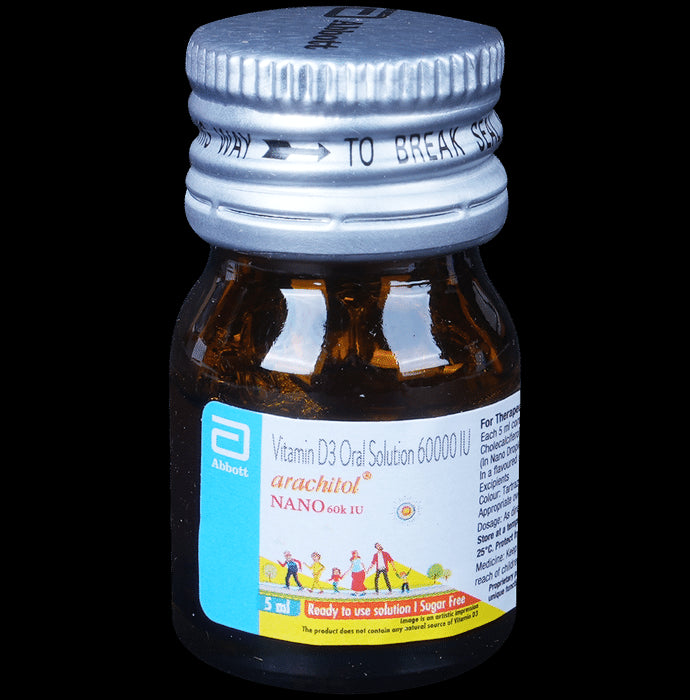 Arachitol Nano Bottle 60K IU Vitamin D3 Oral Solution (5ml each) | Bone, Joint and Muscle Care