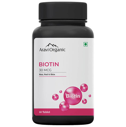 Aravi Organic Biotin 30mcg Tablet - Classic Derma