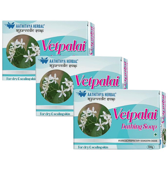 Aathithya Herbal Vetpalai Bathing Soap (100gm Each) - Classic Derma