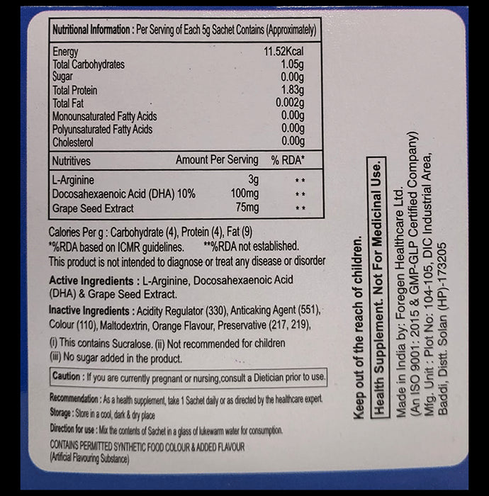 Argilix DHA Sachet Orange Sugar Free