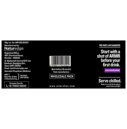 ARMR Anti Hangover Shot (60ml Each) Blackberry