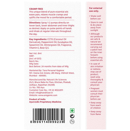 Arogamic Cramp Free Aroma Therapy Spray (8ml Each)
