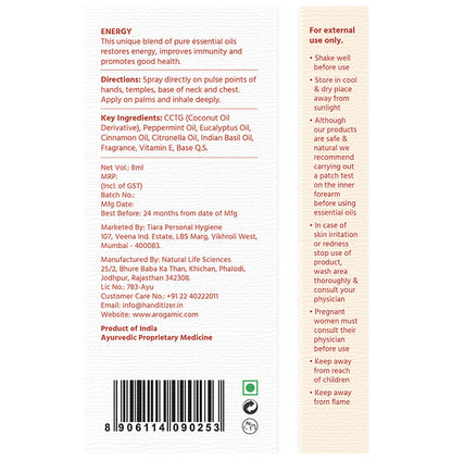 Arogamic Energy Aroma Therapy Spray (8ml Each)