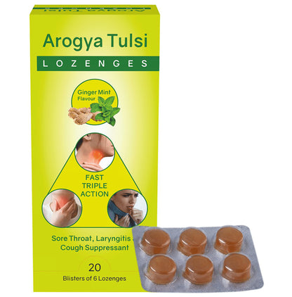 Arogya Tulsi Lozenges (6 Each) Ginger Mint