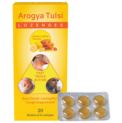 Arogya Tulsi Lozenges (6 Each) Honey Lemon