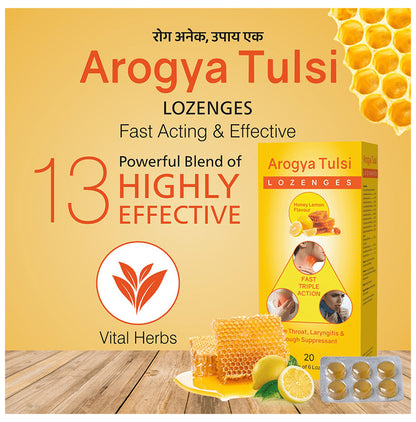 Arogya Tulsi Lozenges (6 Each) Honey Lemon