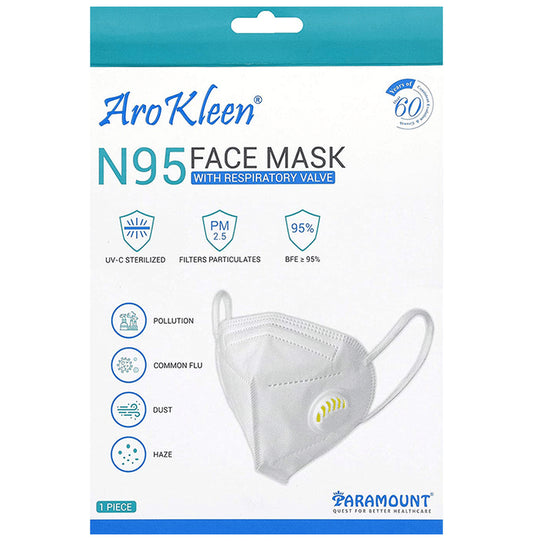 Arokleen N95 Face Mask with Respiratory Valve White - Classic Derma
