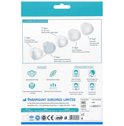 Arokleen N95 Face Mask with Respiratory Valve White