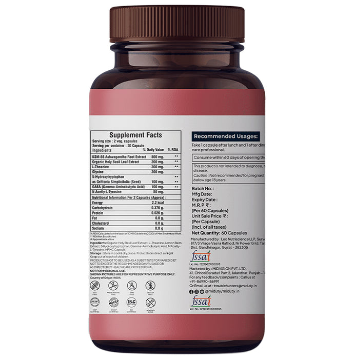 Miduty Anxiety + Anger + Mood + Calm Capsule